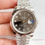 Noob Factory Replica Rolex Datejust II 41mm SS Grey Dial w/ Diamond Watch V3 Version